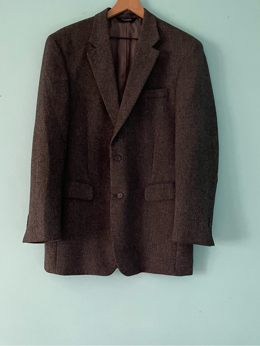 Jos. A. Bank Camel Hair Double Breasted Long Sport Coat Blazer Grey 41L